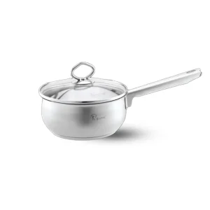 La gourmet Classic 16 x 7cm Stainless Steel Saucepan With Glass Lid with Induction (1.5L)
