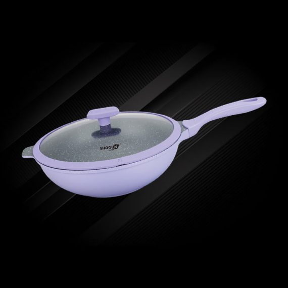 Shogun Furano 30×9.5cm Stirfry wok with Glass Lid (Induction), 4.8L – Purple 2