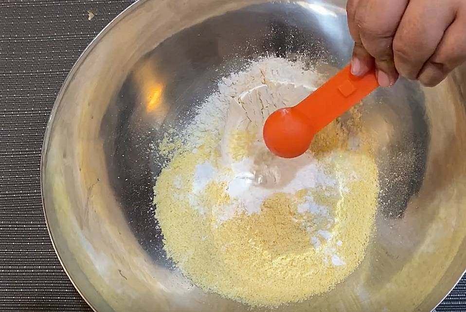 baking powder into the mix