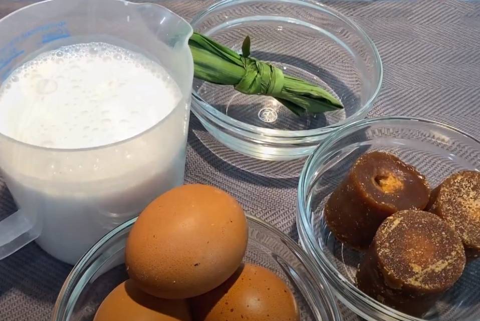 ingredients for homemade gula melaka kaya recipe