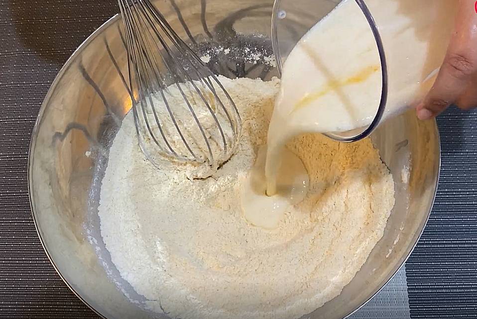 milk and egg into the mix