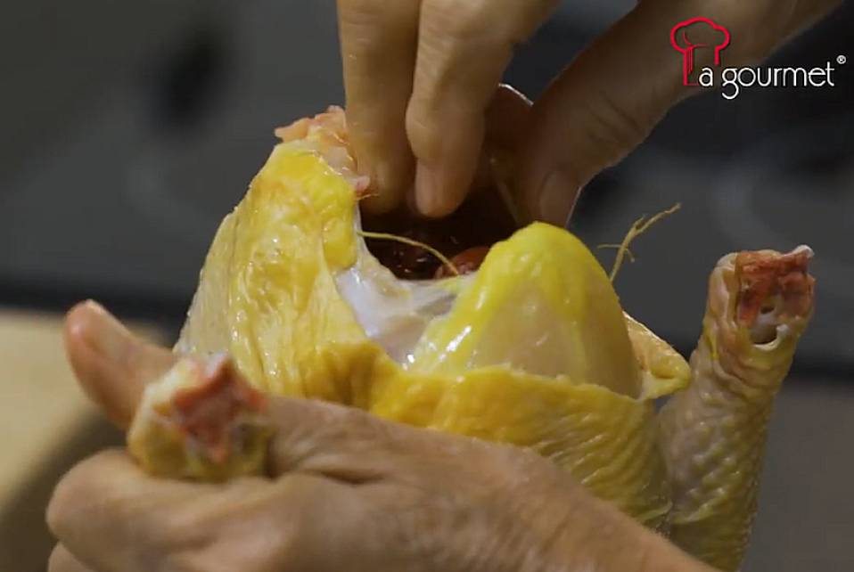 stuff the red dates into the chicken cavity as well