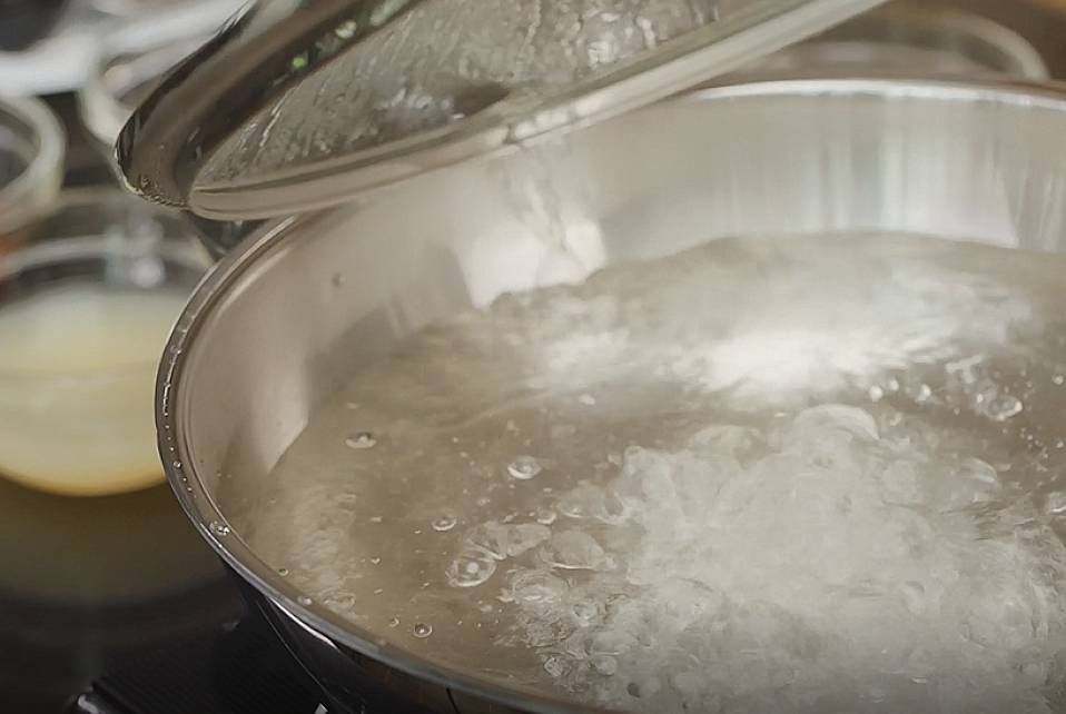 water is boiled and ready to steam