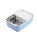 La gourmet 3R PAC2GO Sassy Collection 800ml Rectangular lunch box with 304 stainless steel insert- Blue 2
