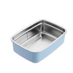 La gourmet 3R PAC2GO Sassy Collection 800ml Rectangular lunch box with 304 stainless steel insert- Blue 4
