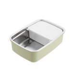 La gourmet 3R PAC2GO Sassy Collection 800ml Rectangular lunch box with 304 stainless steel insert – Green 3