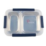 Pack To Go 750ml 2 Compartment Lunch Box – Blue 4 Pack To Go 750ml 2 Compartment Lunch Box – Blue 4