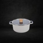 Shogun Osaka 24 x 11cm Casserole with Flat Glass Lid,4L (Induction) wooden handle and knob