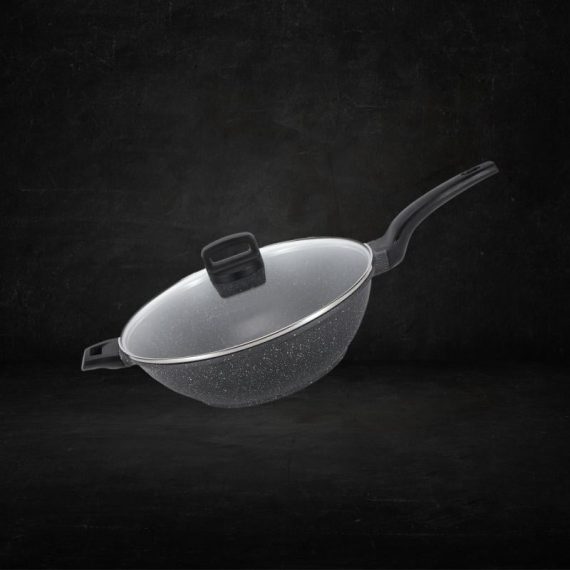 Shogun Shinji 32 x 10cm wok with Glass Lid, 5.8L( Induction)