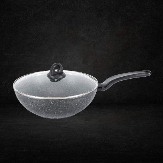 Shogun Tokyo 30 x 9.5cm Stirfry Wok with Glass Lid,4.2L ( Induction)