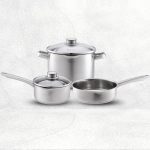 2023.05.18 La gourmet Cook & Pour 3pcs Junior set (16cm Stainless Steel Saucepan, 20cm Stainless Steel Frypan, 20cm Stainless Steel Casserole) Stainless Steel Cookware