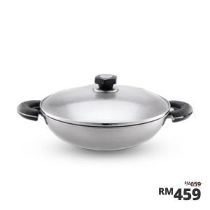 La gourmet Elite 32cm 5ply Stainless Steel Wok with Induction (5L)