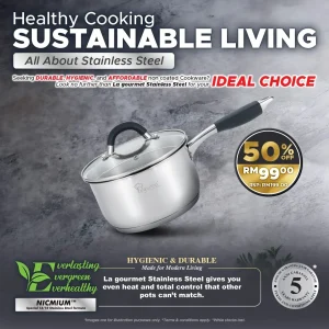 Aura 18cm Saucepan with Strainer - 18/10 Stainless Steel 2.5L
