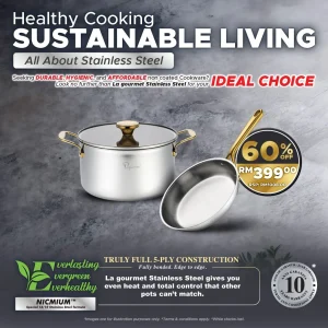 Aureon Pro 24cm Casserole - 18/10 5Play Stainless Steel 5.8L