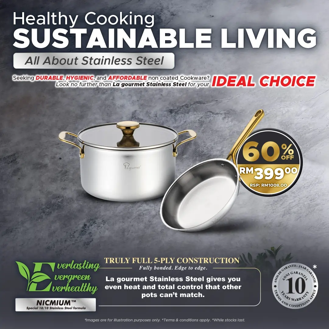 Aureon Pro 24cm Casserole - 18/10 5Play Stainless Steel 5.8L