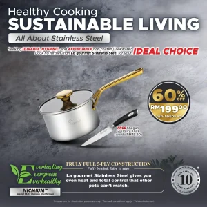 Aureon Pro 16cm Saucepan - 18/10 5PLY Stainless Steel 1.7L