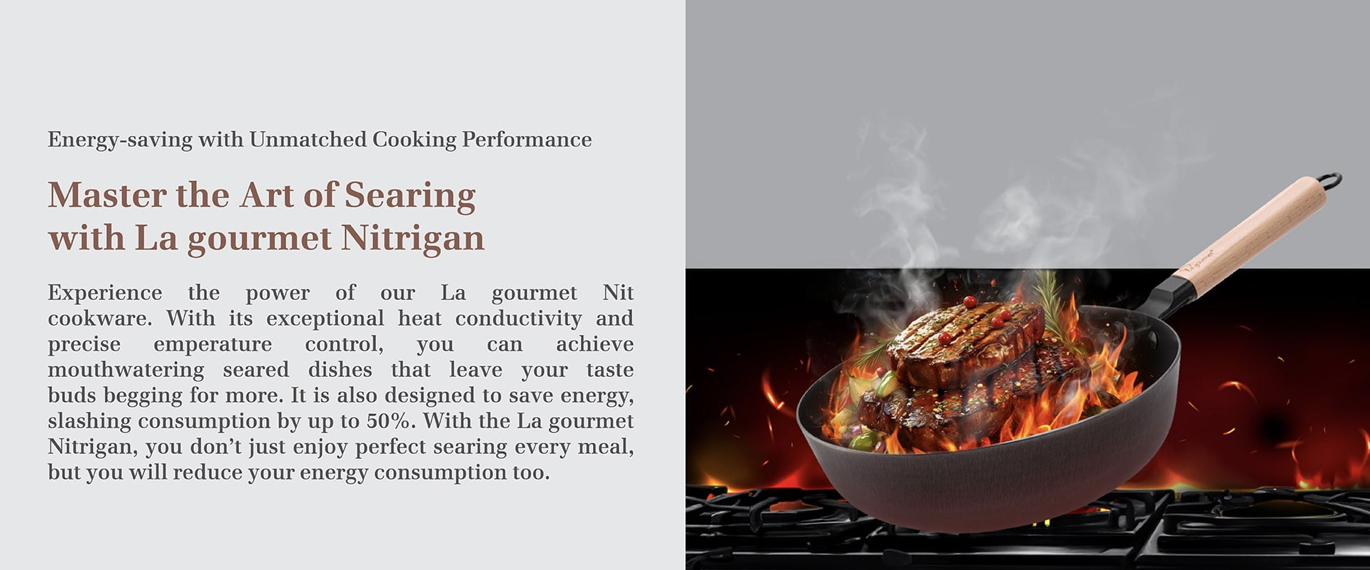La gourmet Nitrigan 40 x 11cm Cast Iron Open Wok , 8L (IH) - La gourmet®  Malaysia