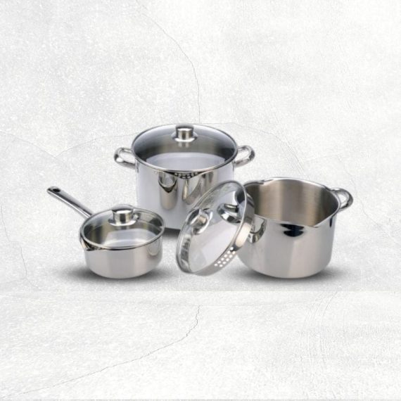 2023.05.18 La gourmet Cook & Pour 3pcs set – Senior set (16cm Stainless Steel Saucepan, 20cm Stainless Steel Casserole, 24cm Stainless Steel Casserole) Stainless Steel Cookware