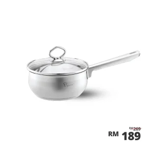 La gourmet Classic 18 x 7cm Saucepan with Glass Lid with Induction (2L)