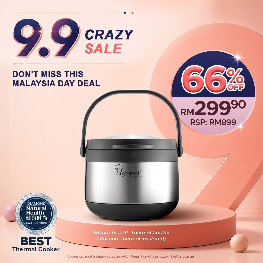 Sakura Plus 3L Thermal Cooker (Vacuum Thermal Insulated)
