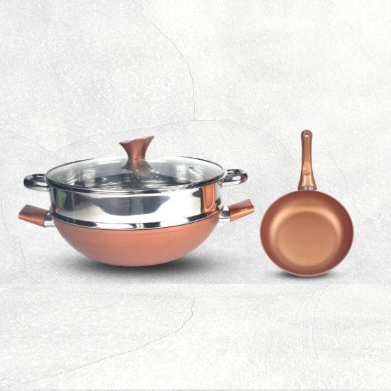 2023.05.24 Copper Diamond La gourmet Copper Diamond 34cm Wok With Glass Lid (IH) Free 20cm Free Frypan (IH) 01