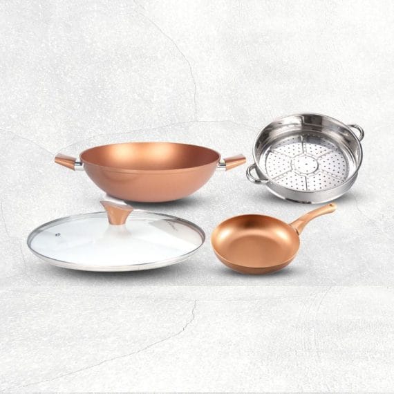2023.05.24 Copper Diamond La gourmet Copper Diamond 34cm Wok With Glass Lid (IH) Free 20cm Free Frypan (IH) 02