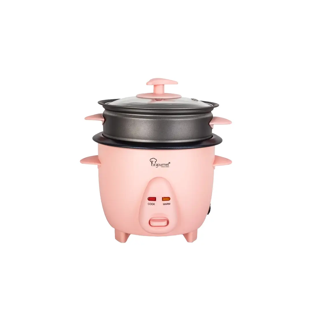 Electric Rice Cooker with Non-stick Steamer - 0.6L Flamingo Pink