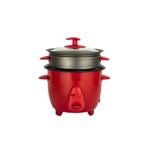 Electric Rice Cooker with Non-stick Steamer - 0.6L Imperial Red