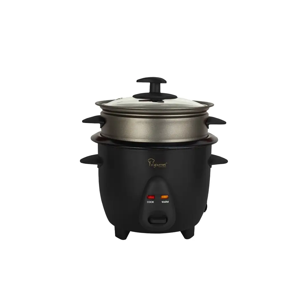 Electric Rice Cooker with Non-stick Steamer - 0.6L Coal Black