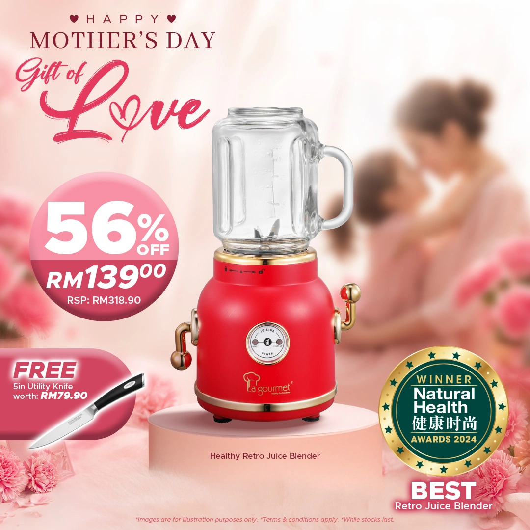 Healthy Retro Juice Blender - Imperial Red