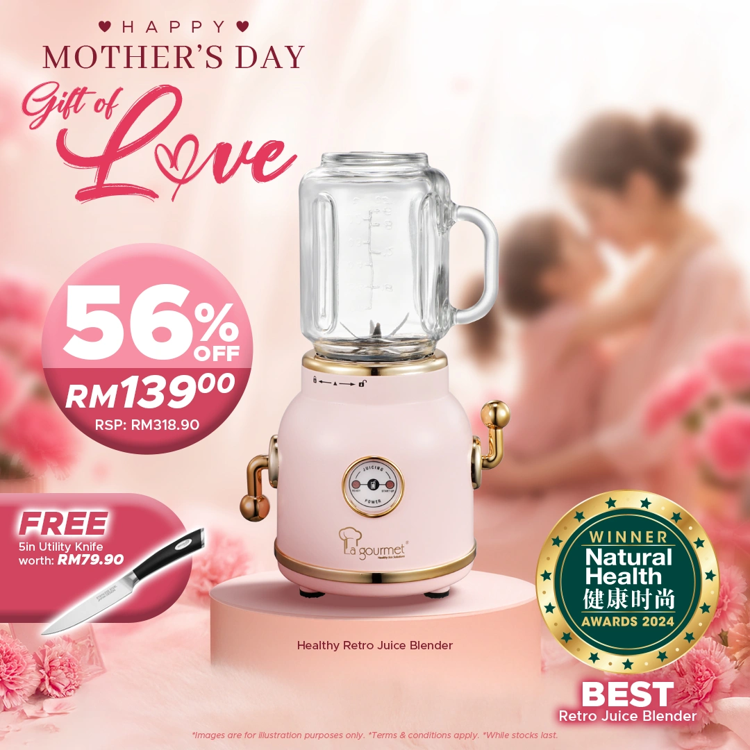 Healthy Retro Juice Blender - Flamingo Pink