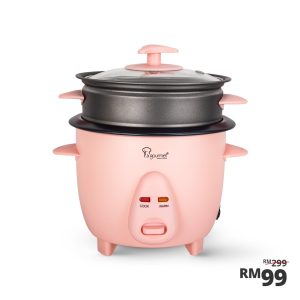 La gourmet 0.6L Rice Cooker with non-stick steamer, FLAMINGO PINK