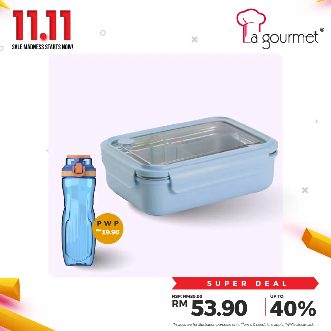 Sassy 1100ml Lunch Box - Blue