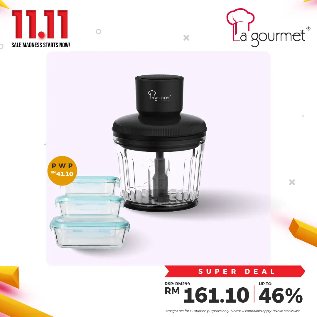 Electric Healthy Glass Chopper 2L, Matt Black