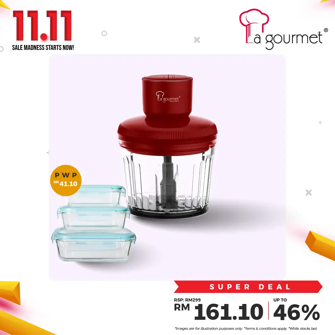Healthy Glass Chopper 2L, Matt Red