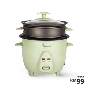 La gourmet 0.6L Rice Cooker with non-stick steamer, MINT GREEN