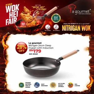 Nitrigan 24 x 7cm Cast Iron Pan For Deep Frying with Induction (2.5L)