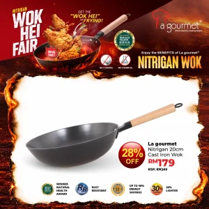 Nitrigan 20 x 6.5cm Wok with Induction