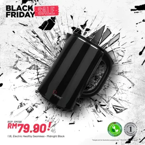 Healthy Seamless Electric Kettle, 1.8L (Midnight Black)