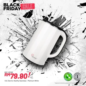 Healthy Seamless Electric Kettle, 1.8L (Pearl White)