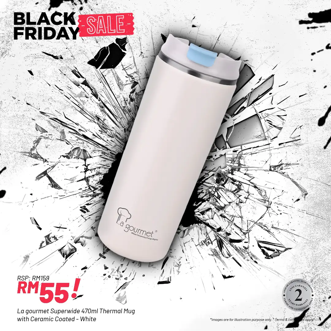 Superwide Wave 470ml Mug With Ceramic Coating - White