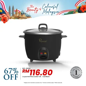 Electric Rice Cooker 1.8L Coal Black - Mechanical