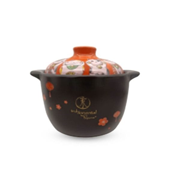 La gourmet Truly Oriental 3.6L Toughened Claypot -Orange Cat