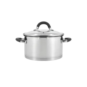 Aura 20x11cm Casserole with with Strainer, Glass Lid & Silicone Handle, 3.4L