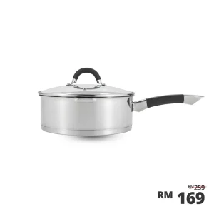 Aura 24x8.5cm Deep Frypan with Strainer, Glass Lid & Silicone Handle, 3.8L