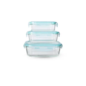 Pureglas 3 Pieces Rect Set – Green (1.04L, 0.64L & 0.37L)