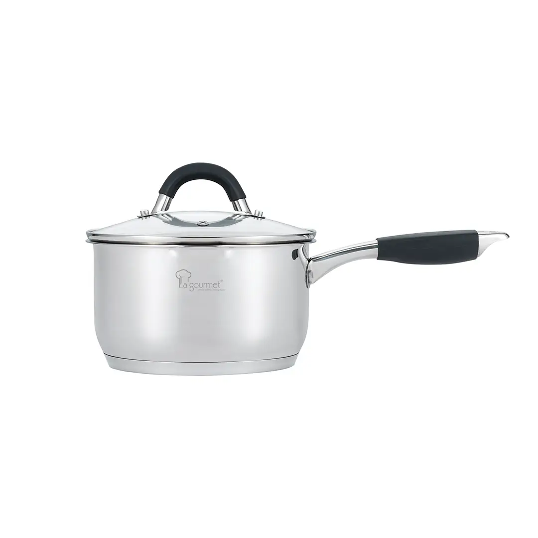 Aura 18cm Saucepan with Strainer - 18/10 Stainless Steel 2.5L