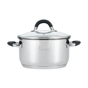 Aura 20cm Casserole with Strainer - 18/10 Stainless Steel 3.4L