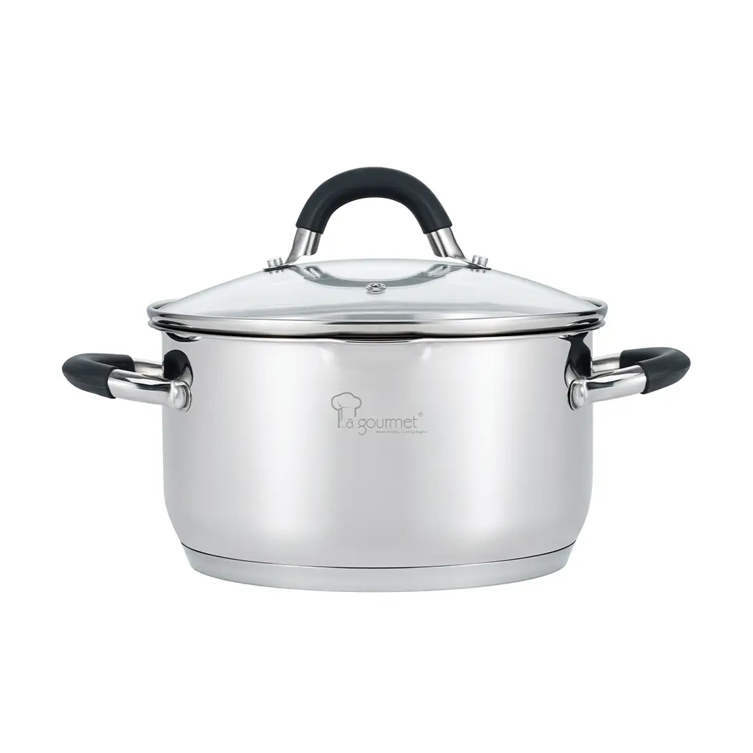 Aura 20cm Casserole with Strainer - 18/10 Stainless Steel 3.4L