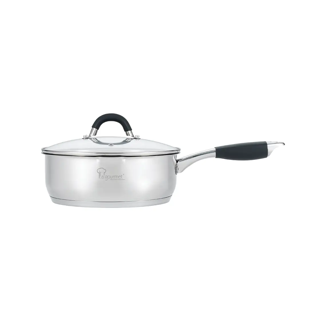 Aura 24cm Deep Frypan with Strainer - 18/10 Stainless Steel 3.8L